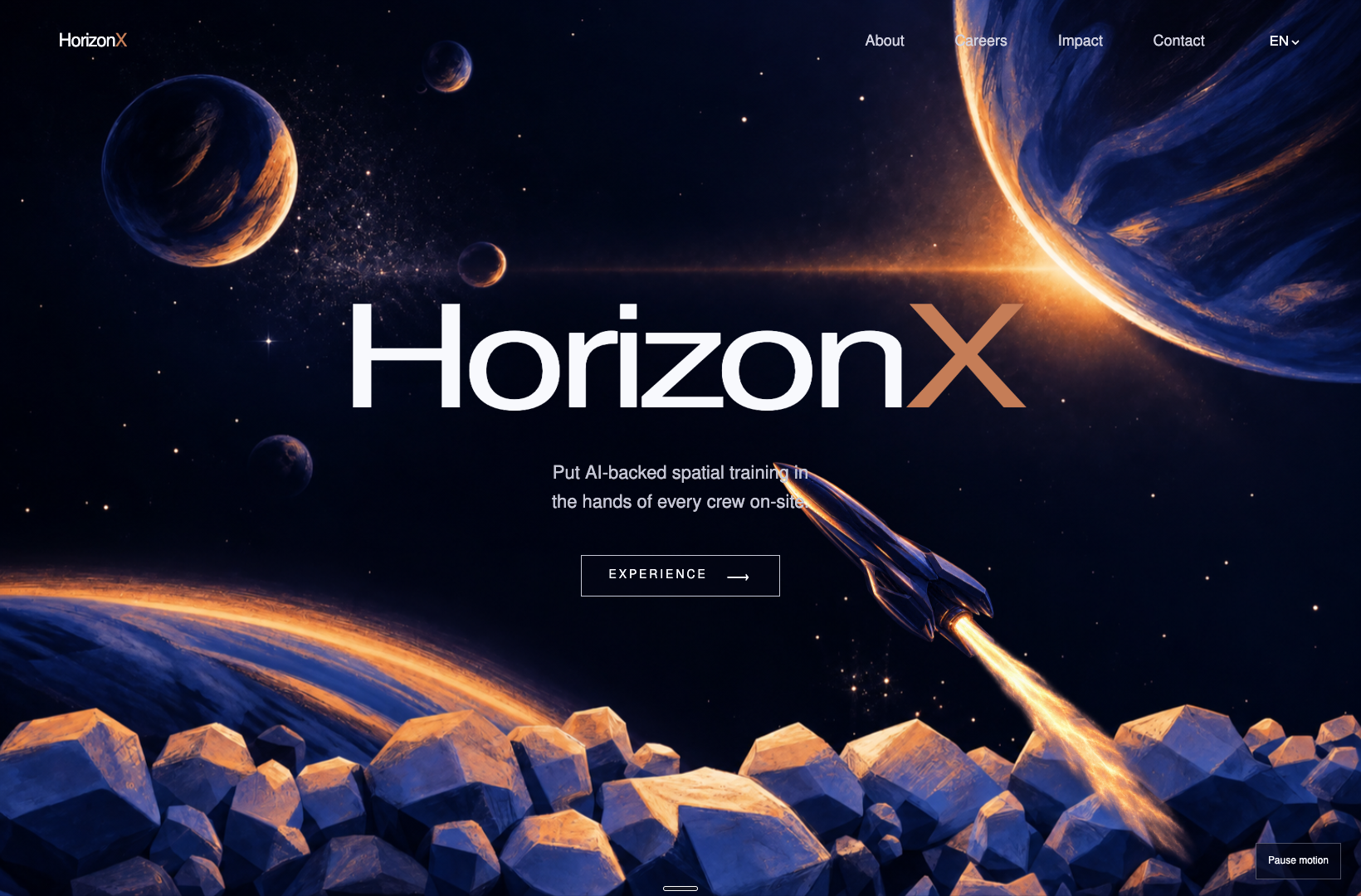 Rendered HorizonX template preview