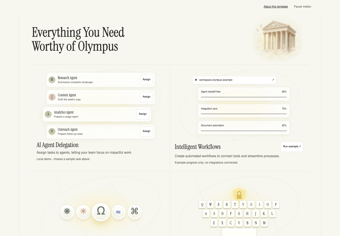 Rendered Olympus template preview