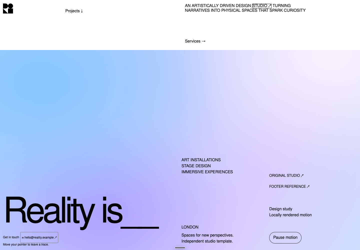 Rendered Reality is motion template preview