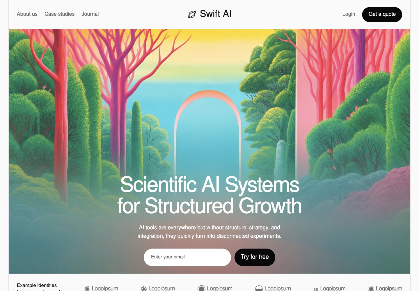 Swift AI forest hero template preview